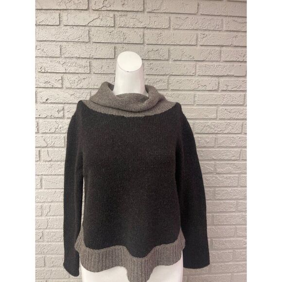 Eileen Fisher Petite Women Wool Turtleneck Cropped Long Sleeve Sweater Size PP - Picture 1 of 6